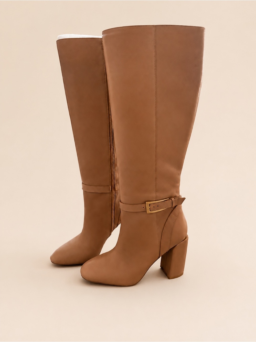 Vince Camuto Tall Buckle Knee Boots - Brown